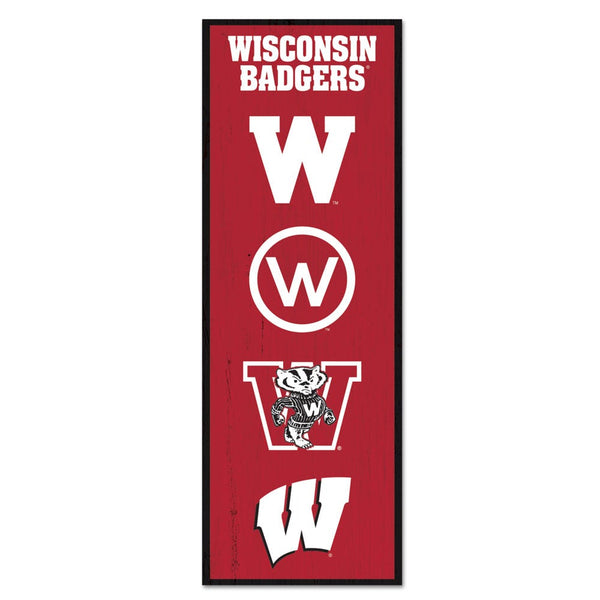 Wisconsin Badgers / Vintage Collegiate Wood Sign 6" x 17"