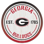 Georgia Bulldogs Wood Sign 14" Rnd