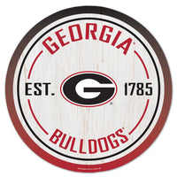 Georgia Bulldogs Wood Sign 14" Rnd