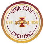 Iowa State Cyclones Wood Sign 14" Rnd