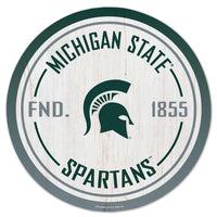 Michigan State Spartans Wood Sign 14" Rnd