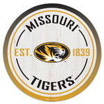 Missouri Tigers Wood Sign 14" Rnd
