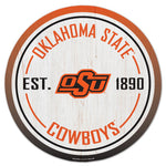 Oklahoma State Cowboys Wood Sign 14" Rnd