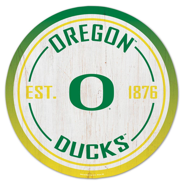 Oregon Ducks Wood Sign 14" Rnd