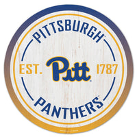 Pittsburgh Panthers Wood Sign 14" Rnd