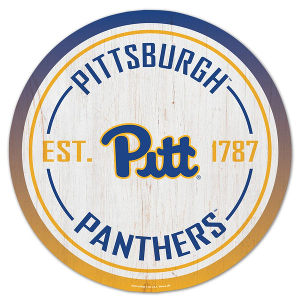 Pittsburgh Panthers Wood Sign 14" Rnd