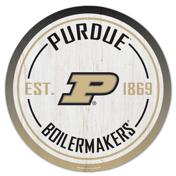 Purdue Boilermakers Wood Sign 14" Rnd