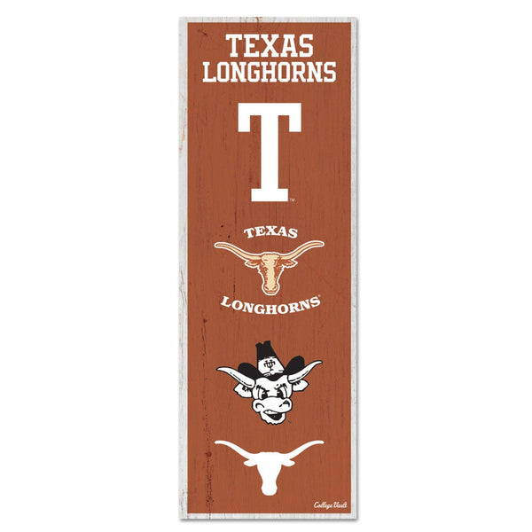 Texas Longhorns /College Vault EVOLUTION Wood Sign 6" x 17"