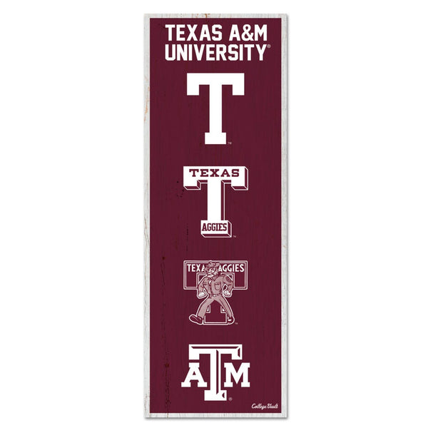 Texas A&M Aggies /College Vault EVOLUTION Wood Sign 6" x 17"