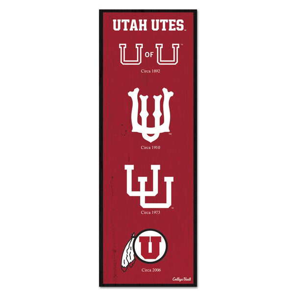 Utah Utes /College Vault EVOLUTION Wood Sign 6" x 17"