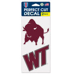 Wholesale-West Texas A&amp;M Buffaloes Perfect Cut Decal Set of two 4"x4"