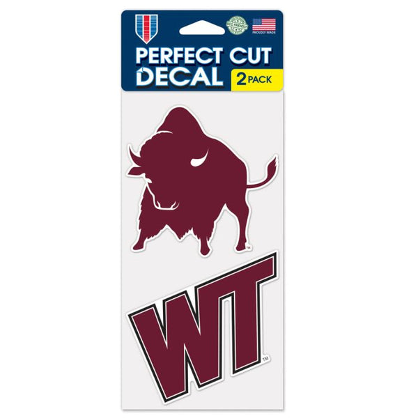 Wholesale-West Texas A&amp;M Buffaloes Perfect Cut Decal Set of two 4"x4"