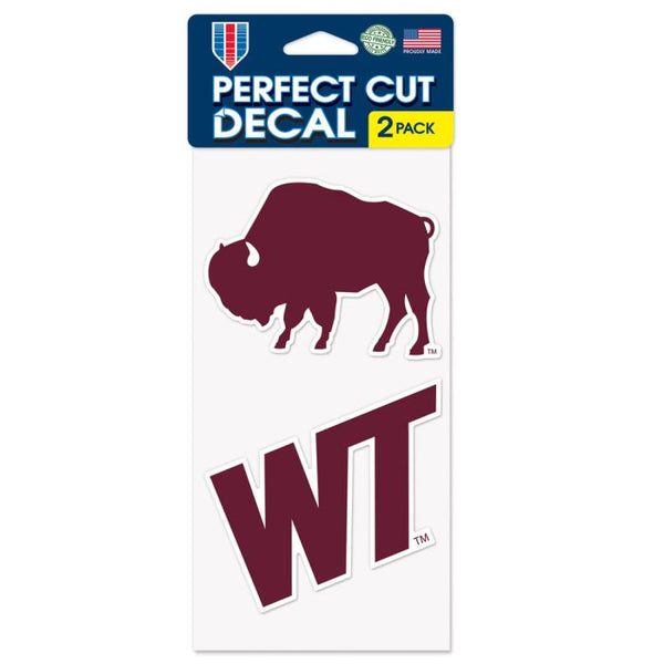 Wholesale-West Texas A&amp;M Buffaloes Perfect Cut Decal Set of two 4"x4"