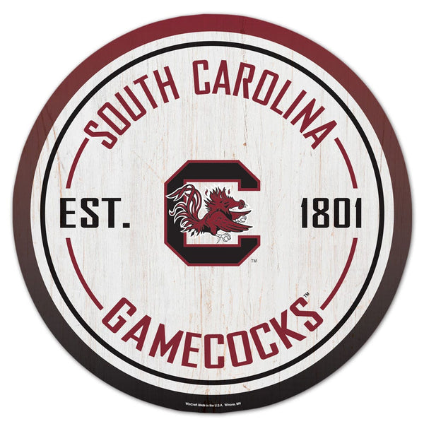 South Carolina Gamecocks GRADIENT Wood Sign 14" RND