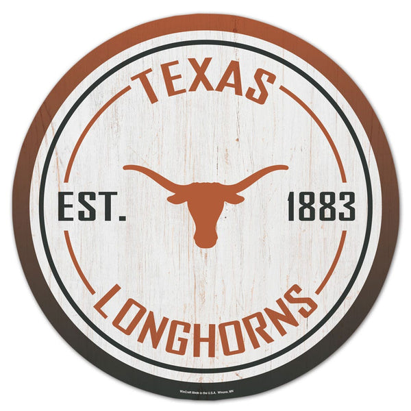 Texas Longhorns GRADIENT Wood Sign 14" RND