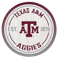 Texas A&M Aggies GRADIENT Wood Sign 14" RND