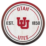 Utah Utes GRADIENT Wood Sign 14" RND