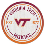 Virginia Tech Hokies GRADIENT Wood Sign 14" RND