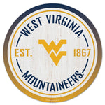 West Virginia Mountaineers GRADIENT Wood Sign 14" RND