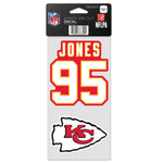 Kansas City Chiefs Perfect Cut Decal Set of two 4"x4" Chris Jones
