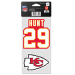 Kansas City Chiefs Perfect Cut Decal Set of two 4"x4" Kareem Hunt