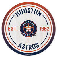 Houston Astros Wood Sign 14" Rnd
