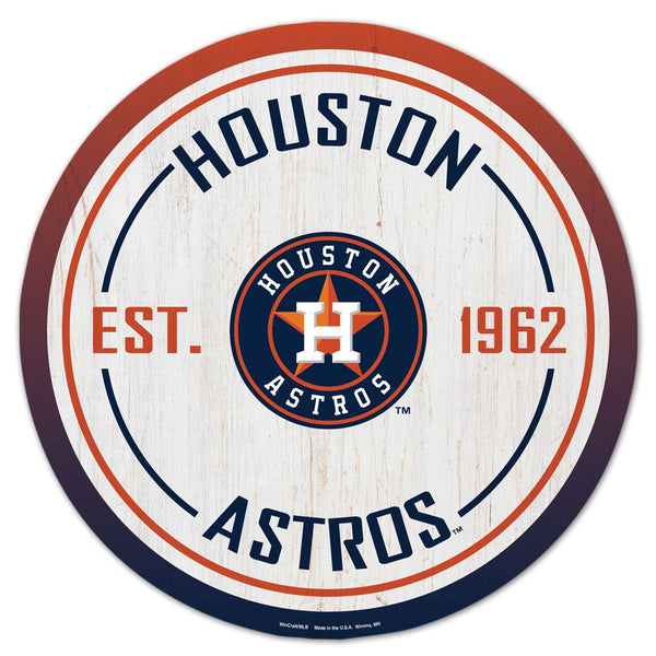 Houston Astros Wood Sign 14" Rnd