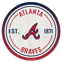 Atlanta Braves Wood Sign 14" Rnd