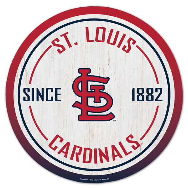 St. Louis Cardinals Wood Sign 14" Rnd