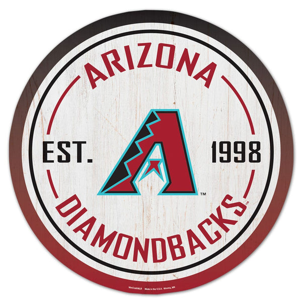 Arizona Diamondbacks Wood Sign 14" Rnd