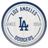 Los Angeles Dodgers Wood Sign 14" Rnd