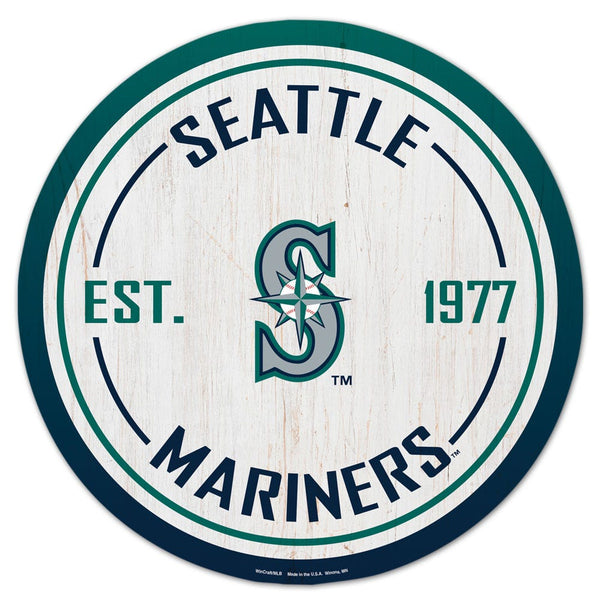Seattle Mariners Wood Sign 14" Rnd
