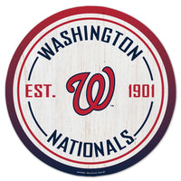 Washington Nationals Wood Sign 14" Rnd