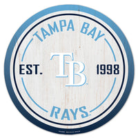 Tampa Bay Rays Wood Sign 14" Rnd