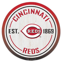 Cincinnati Reds Wood Sign 14" Rnd