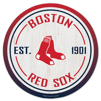 Boston Red Sox Wood Sign 14" Rnd