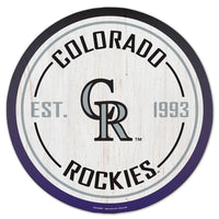 Colorado Rockies Wood Sign 14" Rnd