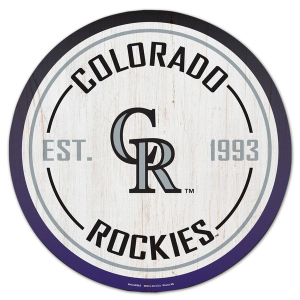 Colorado Rockies Wood Sign 14" Rnd