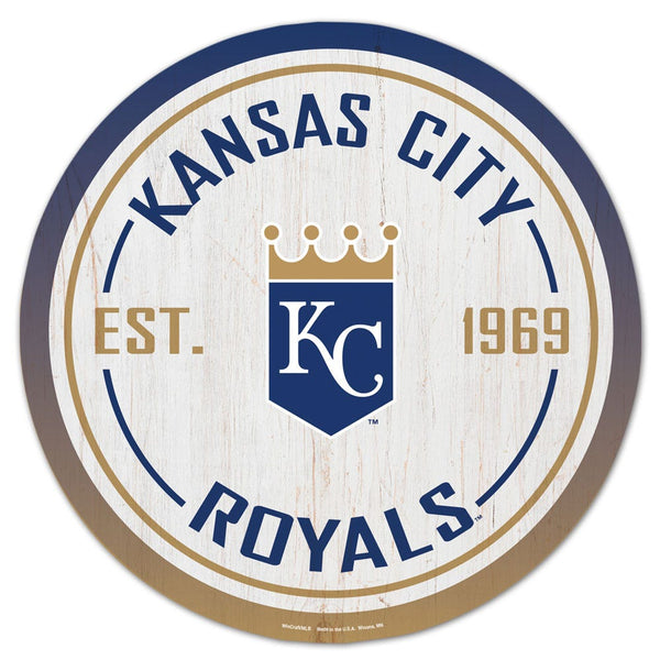 Kansas City Royals Wood Sign 14" Rnd
