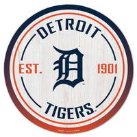 Detroit Tigers Wood Sign 14" Rnd