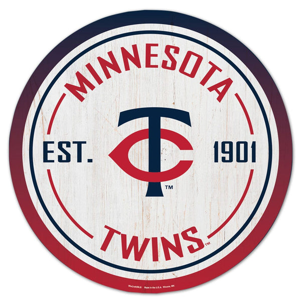 Minnesota Twins Wood Sign 14" Rnd