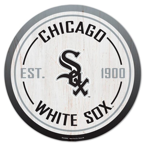 Chicago White Sox Wood Sign 14" Rnd