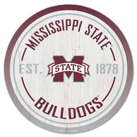 Mississippi State Bulldogs GRADIENT Wood Sign 14" RND