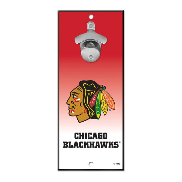 Chicago Blackhawks Bottle Opener Sign 5x11