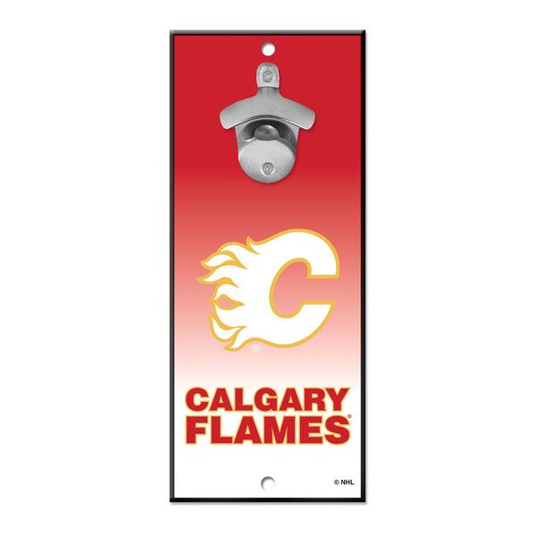 Calgary Flames Bottle Opener Sign 5x11