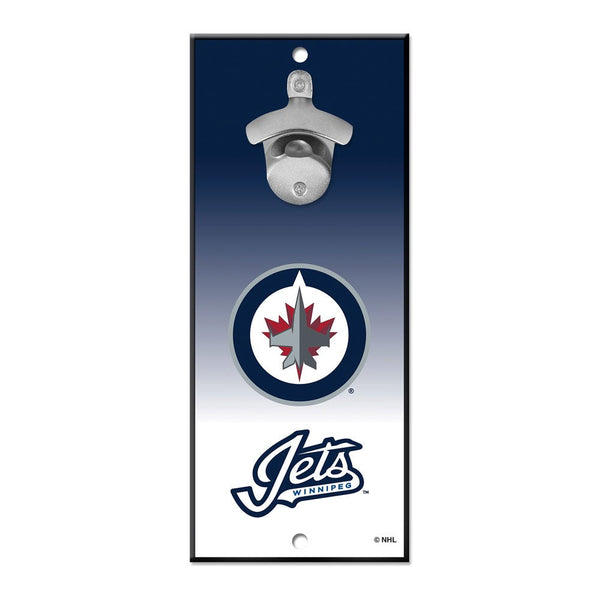 Winnipeg Jets Bottle Opener Sign 5x11
