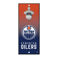 Edmonton Oilers Bottle Opener Sign 5x11