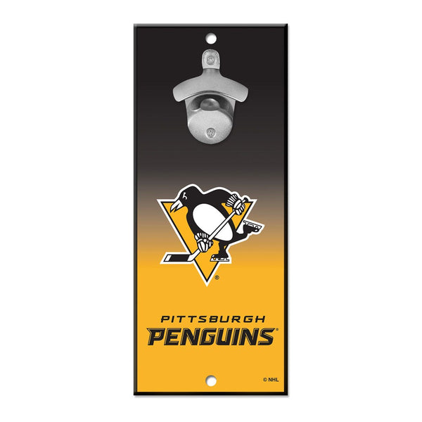 Pittsburgh Penguins Bottle Opener Sign 5x11