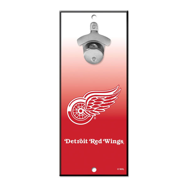 Detroit Red Wings Bottle Opener Sign 5x11