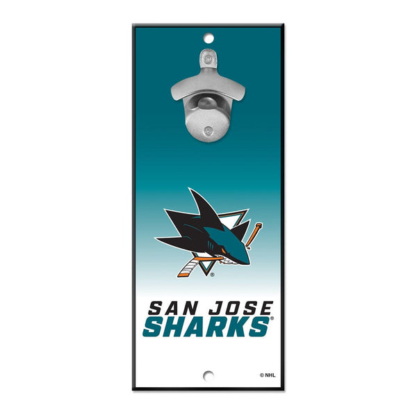 San Jose Sharks Bottle Opener Sign 5x11